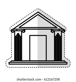 bank building isolated icon vector illustration design