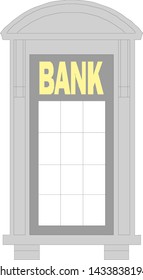Bank building isolated on white background. Vector illustration.