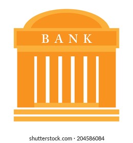 Bank building isolated on white background, vector