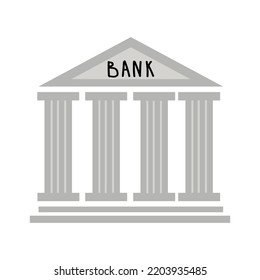 Bank Building Isolated On White Background Stock Vector (Royalty Free ...