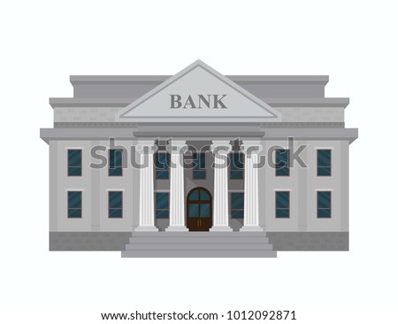 Bank building isolated on white background. Vector illustration design. Flat style.