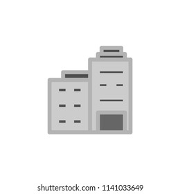 Bank building isolated simple flat style outline vector illustration.