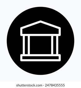 Bank Building Isolated Vector Icon, 