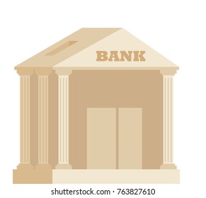 Bank building isolated vector illustration