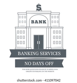 bank building label concept