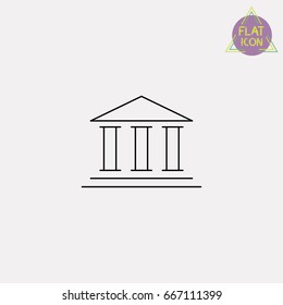 Bank building line icon