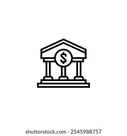 Bank building line icon. linear style sign for mobile concept and web design. Outline vector icon.