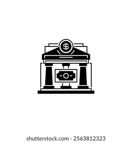 Bank Building Line Icon. linear style sign for mobile concept and web design. Outline vector icon.