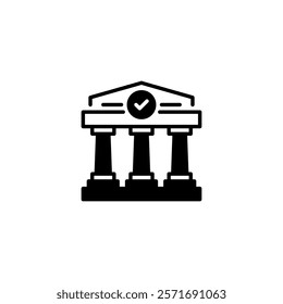 Bank Building line icon. Universal creative premium symbol. Vector sign icon logo template. Vector illustration