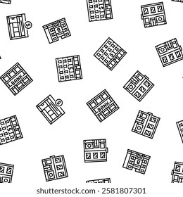 bank building money business vector seamless pattern thin line illustration