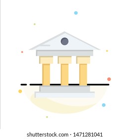 Bank, Building, Money, Service Abstract Flat Color Icon Template. Vector Icon Template background