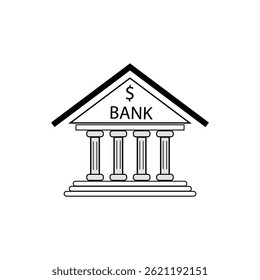 Bank building, Museum building sign, university icon on white background. museum, university icon.