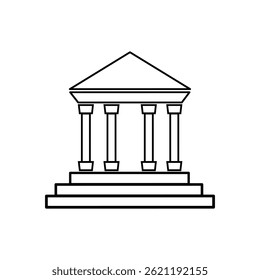 Bank building, Museum building sign, university icon on white background. museum, university icon.