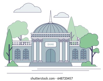 Bank building in the old style. Vector