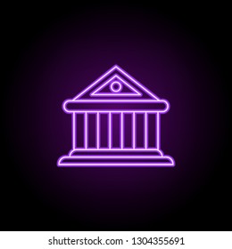 bank building outline icon. Elements of Banking & Finance in neon style icons. Simple icon for websites, web design, mobile app, info graphics