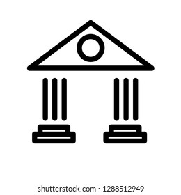 bank building outline vector  isolated illustration editable