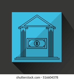 bank building save money dollar vector illustration eps 10