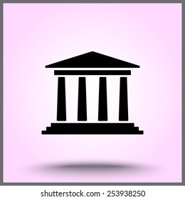 Bank building sign icons, vector illustration. Flat design style 