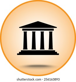 Bank building sign icons, vector illustration. Flat design style 