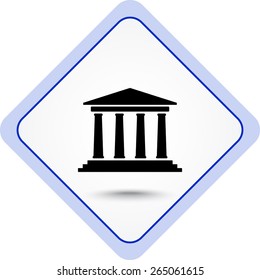 Bank building sign icons, vector illustration. Flat design style 
