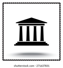 Bank building sign icons, vector illustration. Flat design style 