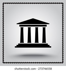 Bank building sign icons, vector illustration. Flat design style 