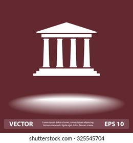 Bank building sign icons, vector illustration. Flat design style 