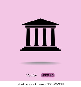Bank building sign icons, vector illustration. Flat design style 
