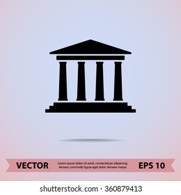 Bank building sign icons, vector illustration. Flat design style 