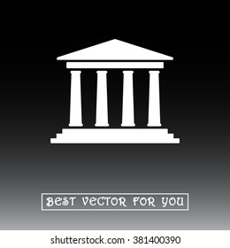 Bank building sign icons, vector illustration. Flat design style 