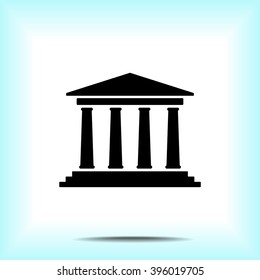 Bank building sign icons, vector illustration. Flat design style 