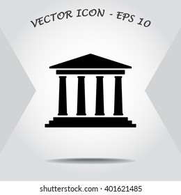 Bank building sign icons, vector illustration. Flat design style 