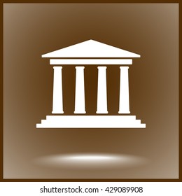 Bank building sign icons, vector illustration. Flat design style 