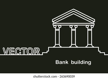 Bank building and space for text. Flat design.Banners