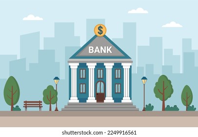 Bank building at the street