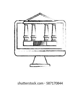 Bank building symbol icon vector illustration graphic design