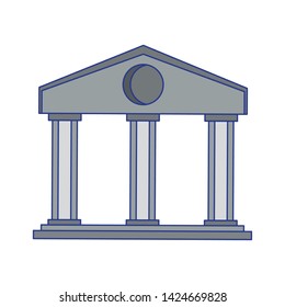 Bank building symbol isolated vector illustration graphic design