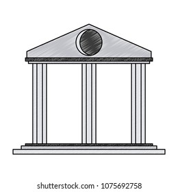 Bank building symbol scribble