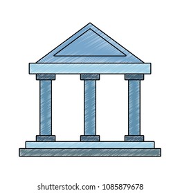 Bank building symbol scribble