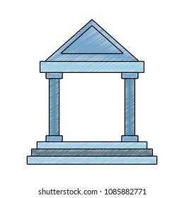 Bank building symbol scribble