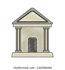 Bank building symbol scribble