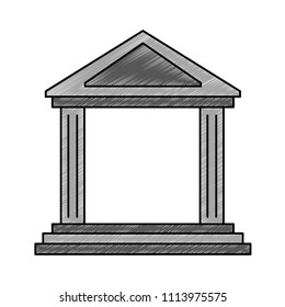 Bank building symbol scribble