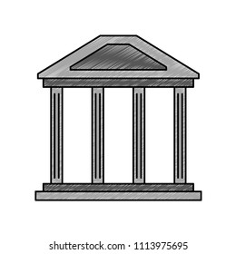 Bank building symbol scribble