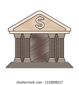 Bank building symbol scribble