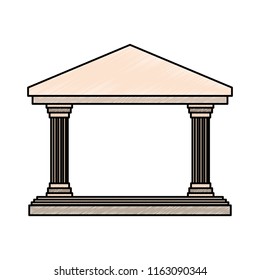 Bank building symbol scribble