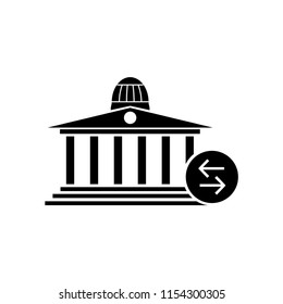 Bank building transaction icon vector template   