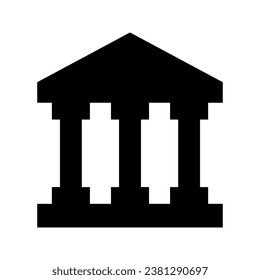 Construcción de bancos, mejor icono de la línea negra vector sobre fondo blanco