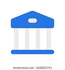 Bank Building Vector Design for Finance and Security Themes. Modern architecture style for digital banking and savings icons
