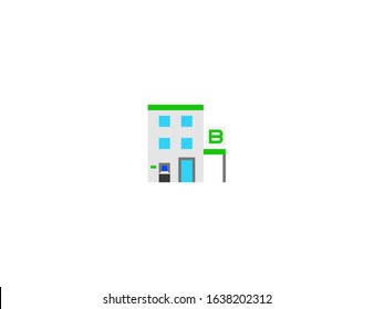 Bank building vector flat icon. Isolated Bank office emoji illustration 
