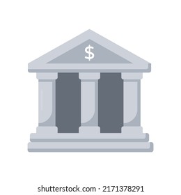 Bank Building  vector flat icon for web isolated on white background EPS 10 file